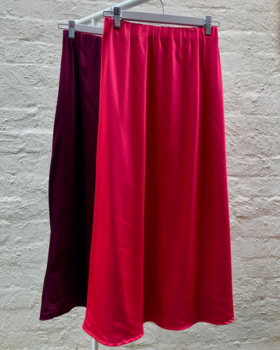 Pink Plum Midi Slip Skirt