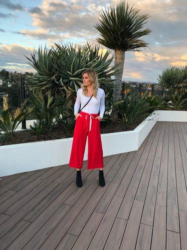 Baby Red Culotte Pants