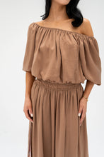 Load image into Gallery viewer, Mocha Bloom Off Shoulder Top
