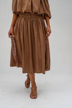 Load image into Gallery viewer, Mocha Bloom Midi Skirt