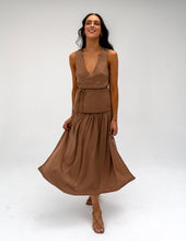 Load image into Gallery viewer, Mocha Bloom wrap top