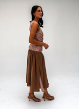 Load image into Gallery viewer, Mocha Bloom Midi Skirt