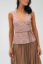 Load image into Gallery viewer, Mocha Bloom wrap top