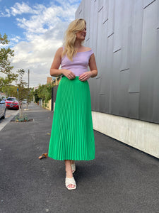 Lilac Lime Pleated Skirt