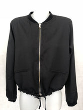 Load image into Gallery viewer, Leo Black Bomber Jacket