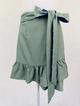 Load image into Gallery viewer, Khaki Kandy Wrap Frill Skirt