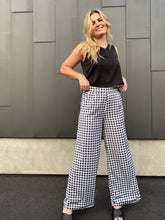 Load image into Gallery viewer, Black Gingham Full Length Pants