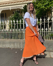 Load image into Gallery viewer, Orange Latte Pleated Skirt