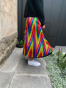 Rainbow Reversible Pleated Skirt 🌈