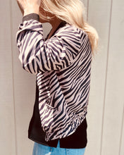 Load image into Gallery viewer, Zebra Black Bomber Jacket