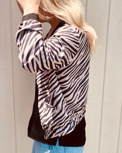 Zebra Black Bomber Jacket