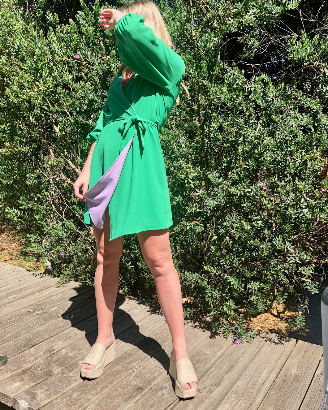 Lilac Lime Mini Wrap Dress