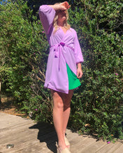 Load image into Gallery viewer, Lilac Lime Mini Wrap Dress