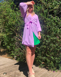 Lilac Lime Mini Wrap Dress