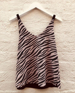 Zebra Black Camisole Top