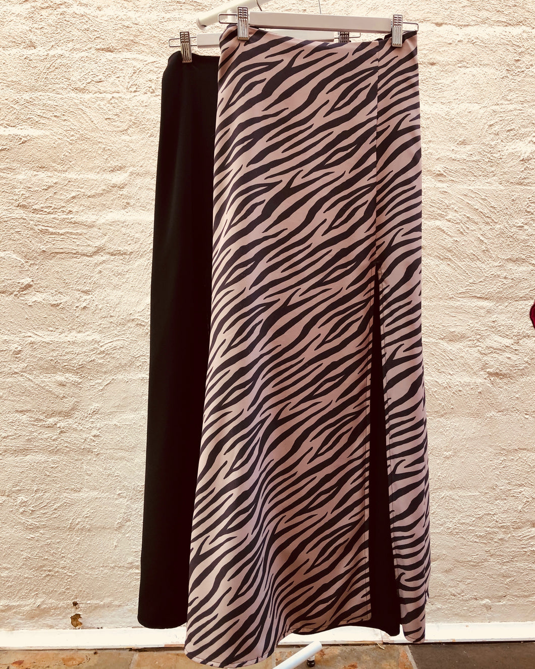 Zebra Black Maxi Skirt