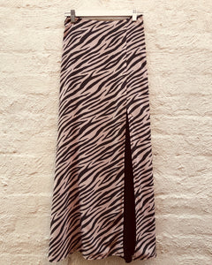 Zebra Black Maxi Skirt