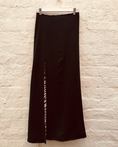 Zebra Black Maxi Skirt