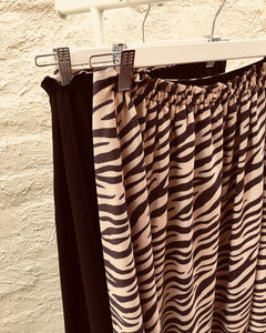 Zebra Black Maxi Skirt