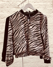 Load image into Gallery viewer, Zebra Black Bomber Jacket