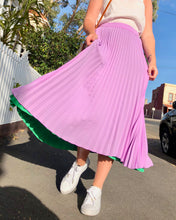 Load image into Gallery viewer, Lilac Lime Pleated Skirt