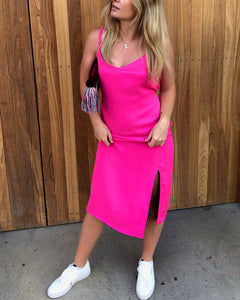 Pink Plum Midi Dress