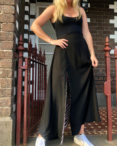 Zebra Black Maxi Skirt