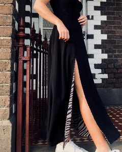 Zebra Black Maxi Skirt