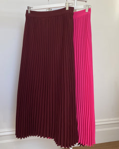 Pink Plum Pleated Skirt