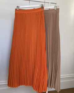 Orange Latte Pleated Skirt