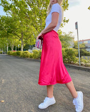 Load image into Gallery viewer, Pink Plum Midi Slip Skirt