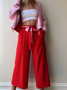 Baby Red Culotte Pants