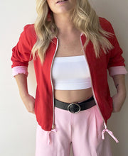 Load image into Gallery viewer, Baby Red Bomber Jacket